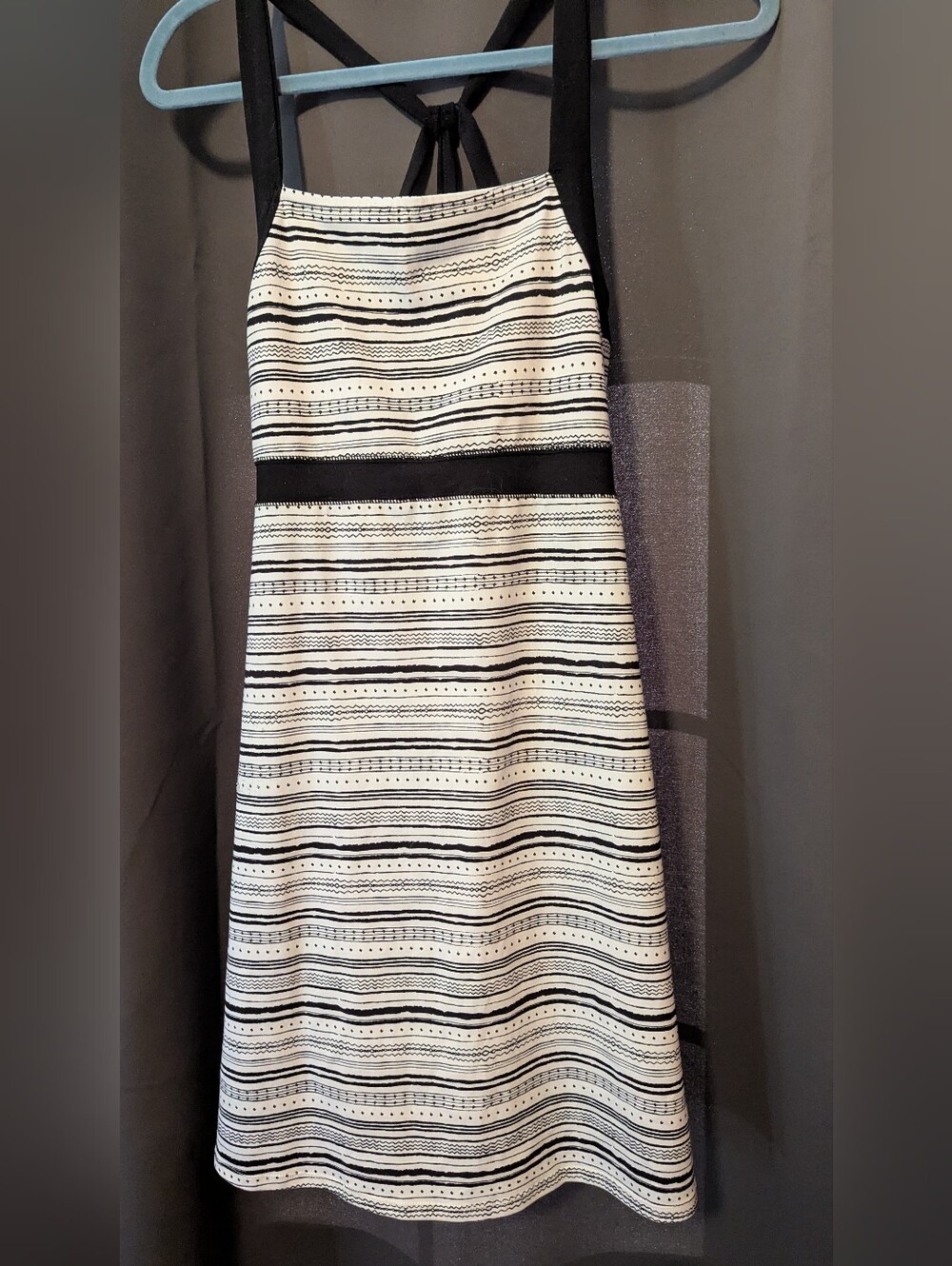 Soybu Black and white athletic dress with built in shelf bra and racer back